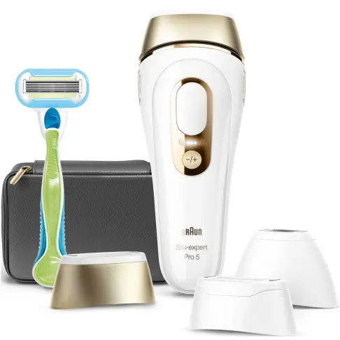Appareil à Lumière Pulsée Braun Silk expert Pro 5 PL5242 Blanc et Doré