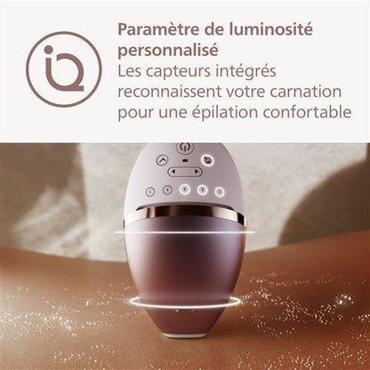 Epilateur à lumière pulsée avec SenseIQ Philips BRI949/00 Series 8000 Blanc et Rose